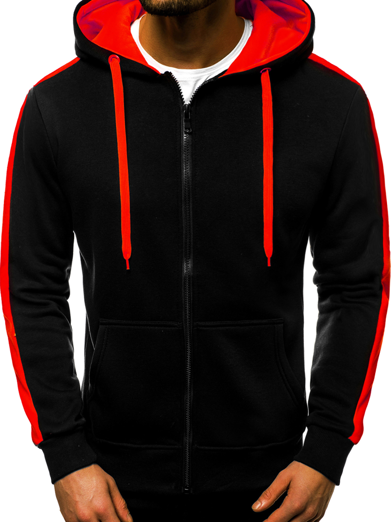 Sudadera de hombre negro-roja OZONEE JS/2015