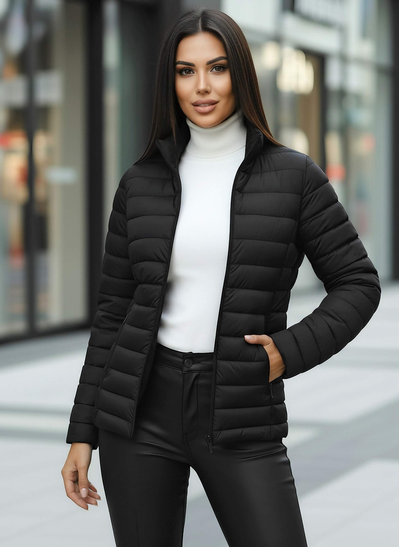 Chaqueta de mujer negra OZONEE JS/16M9109/392Z