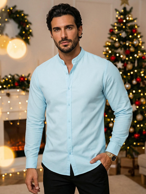 Camisa de hombre azul claro OZONEE O/V54