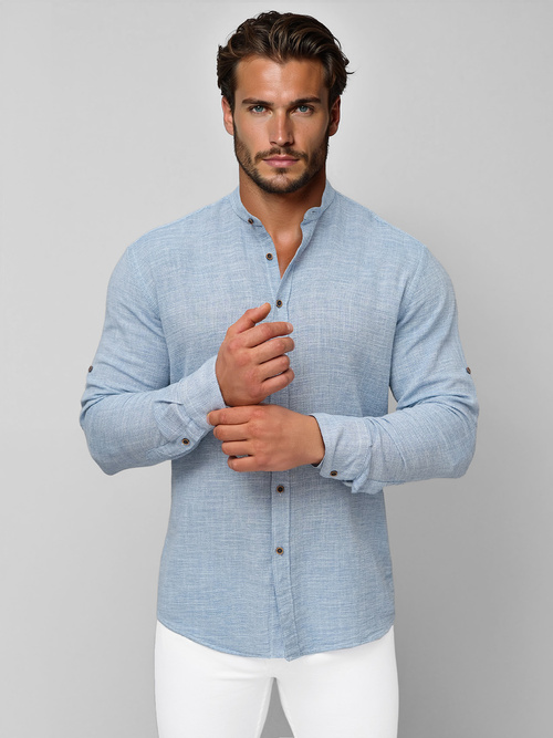 Camisa de hombre azul OZONEE O/V157