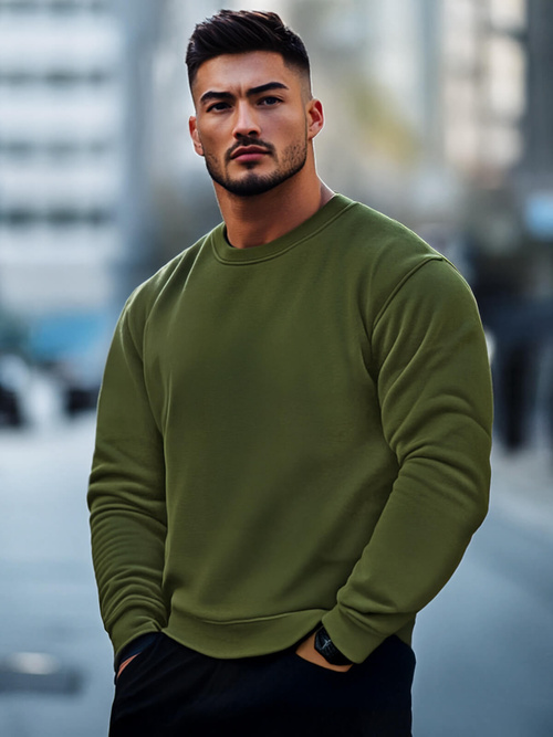 Sudadera de hombre caqui OZONEE JS/2001-10Z