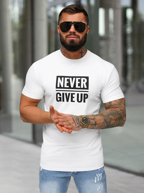 Camiseta de hombre blanco OZONEE NB/MT3133