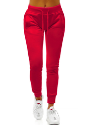 Pantalón de chándal para mujer rojo oscuro OZONEE JS/CK01/59