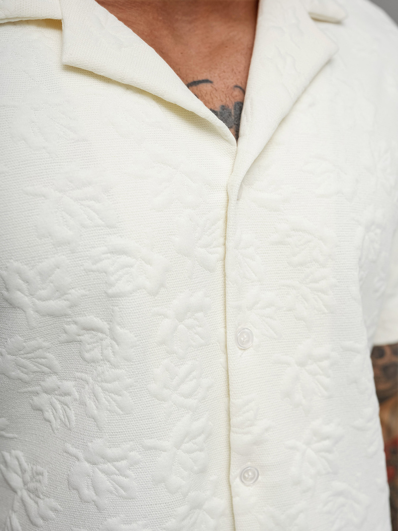 Camisa de hombre con manga corta crudo OZONEE O/B2258