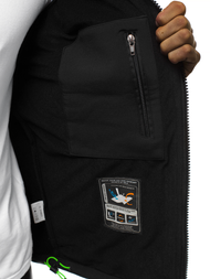 Chaqueta de hombre negra-verde OZONEE GE/12259