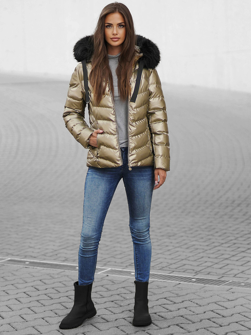 Chaqueta de mujer en oro OZONEE JS/M773/403Z