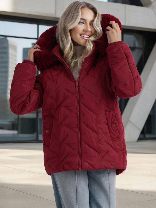 Chaqueta de mujer burdeos OZONEE JS/16M9296/06