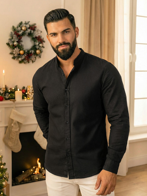 Camisa de hombre negra OZONEE O/V121Z