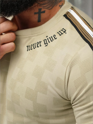 Camiseta de hombre beige OZONEE O/QS11621