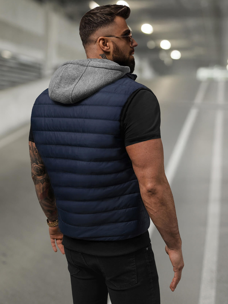 Chaleco de hombre azul marino OZONEE JS/8M983/215