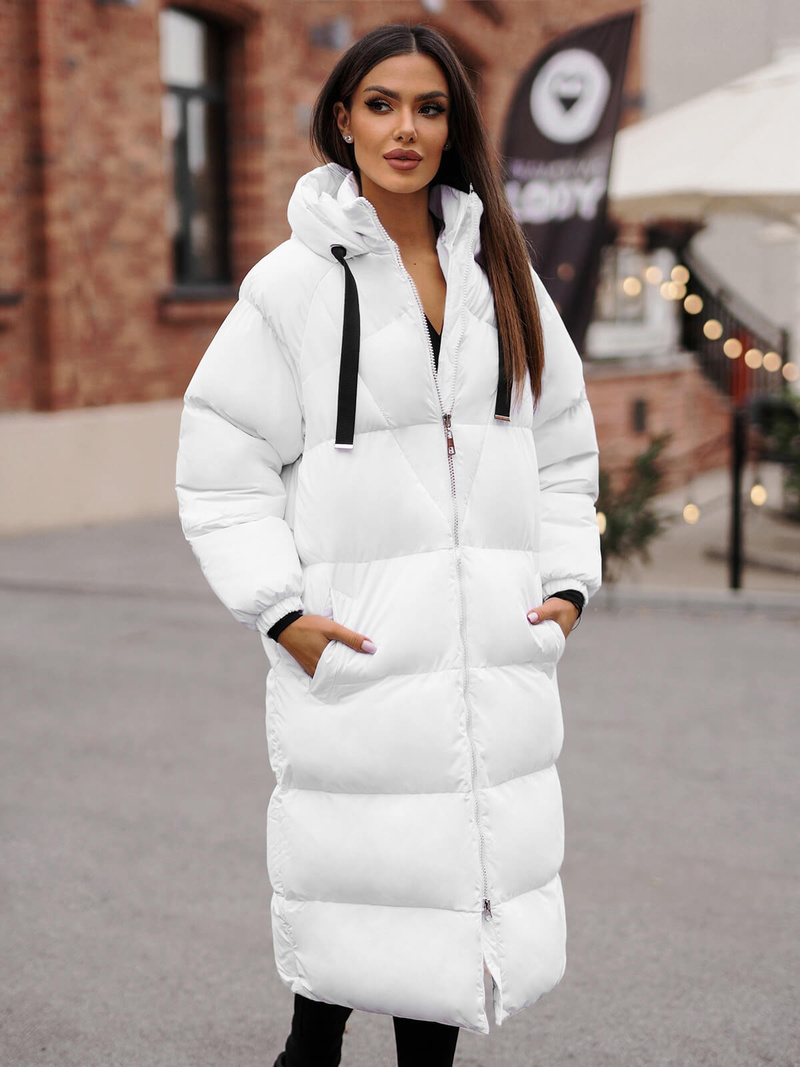 Chaqueta de mujer blanca OZONEE JS/5M3163/281Z