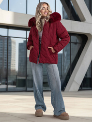 Chaqueta de mujer burdeos OZONEE JS/16M9296/06