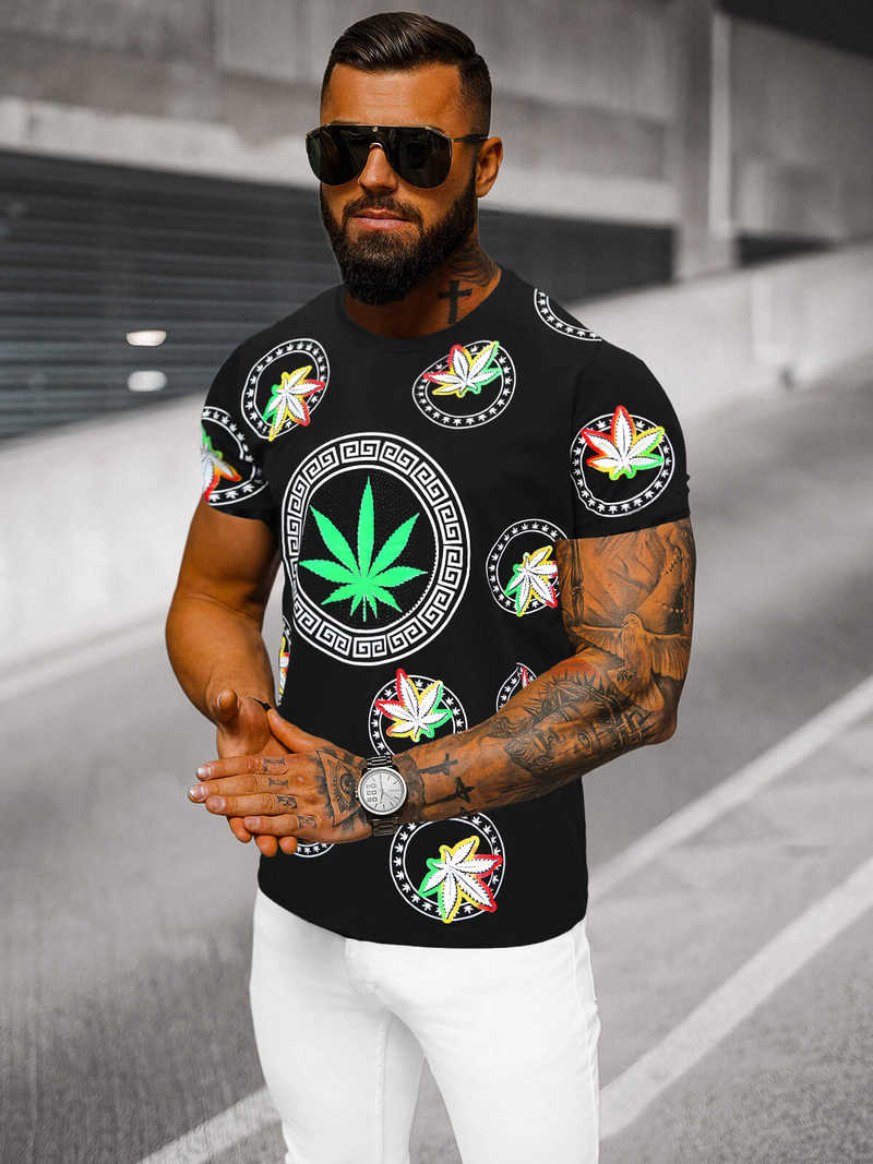 Camiseta de hombre negra OZONEE O/T135/3