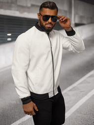 Chaqueta de cuero de hombre blanca OZONEE O/88120