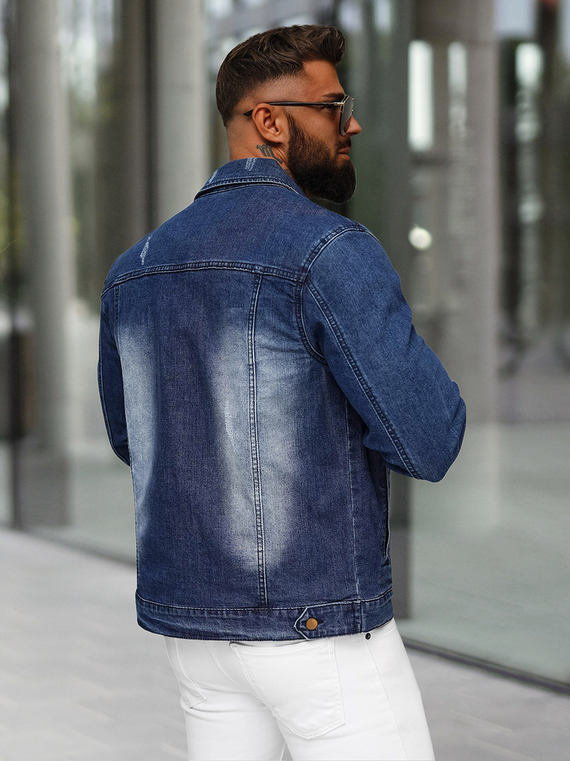 Chaqueta vaquera de hombre azul oscuro OZONEE NB/MJ525BSZ