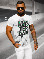 Camiseta de hombre blanca OZONEE O/T128/1