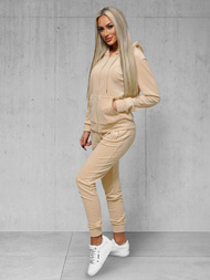 Chándal velour de mujer de beige claro OZONEE JS/8C1176/159