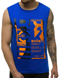 Camiseta sin mangas de hombre azul OZONEE JS/KS2077