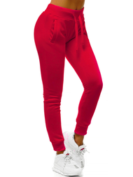 Pantalón de chándal para mujer rojo oscuro OZONEE JS/CK01/59