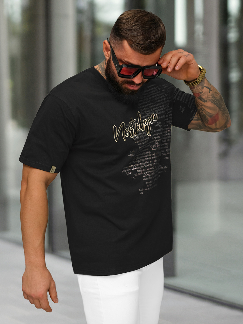 Camiseta de hombre negras OZONEE O/YN2/631