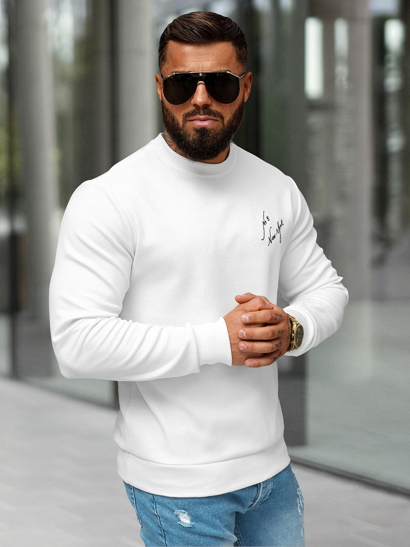 Sudadera de hombre blanca OZONEE O/P2031Z