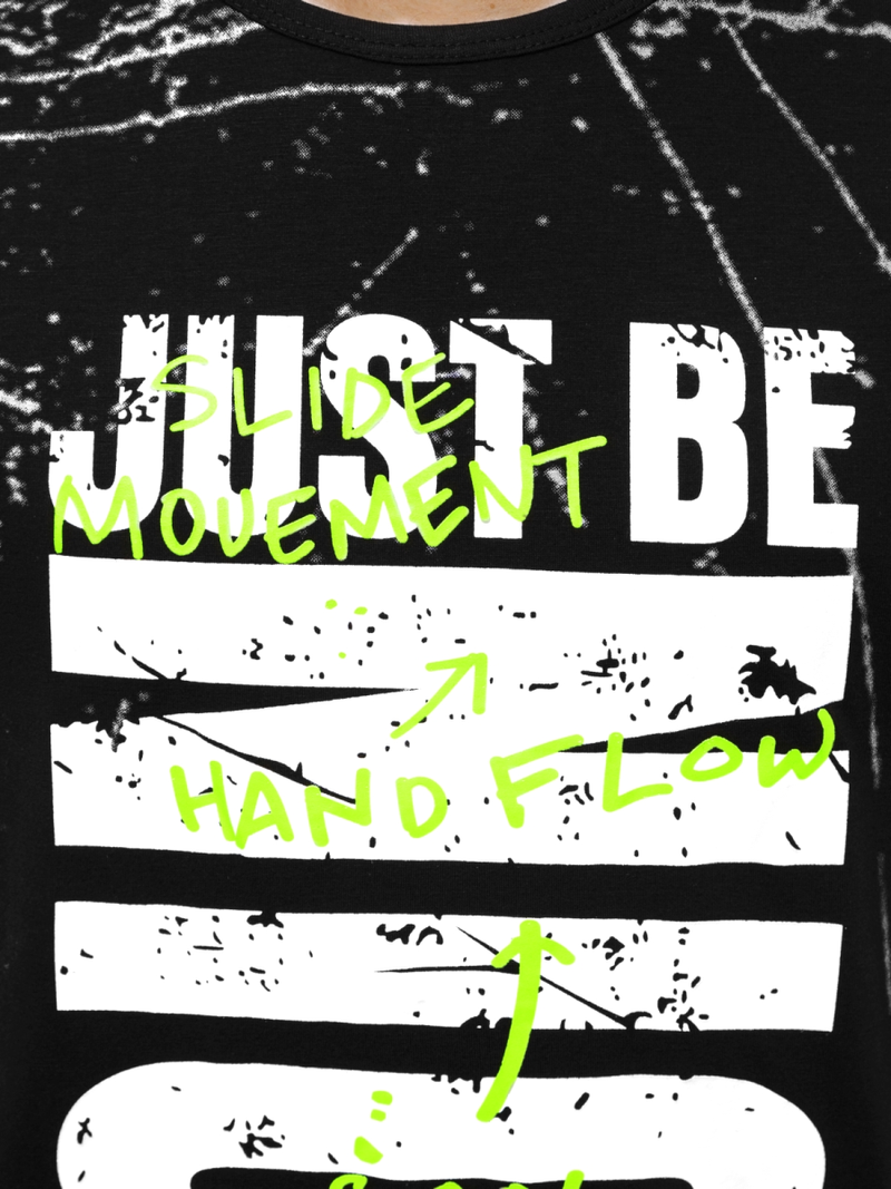 Camiseta de hombre negra OZONEE JS/KS1983