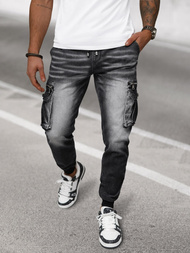 Vaqueros jogger de hombre negras OZONEE NB/MP0108N