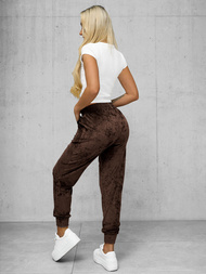 Pantalón velour de chándal para mujer chocolate OZONEE JS/92K527/160