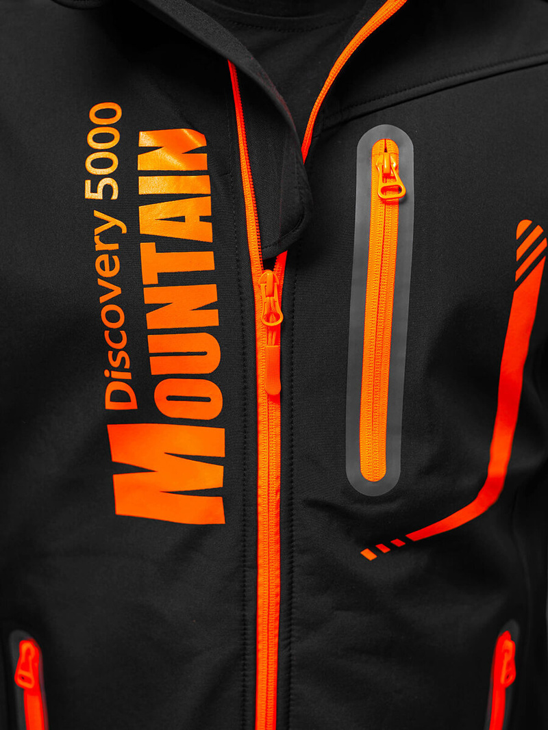 Chaqueta softshell de hombre negro y naranja OZONEE JS/HH026/1