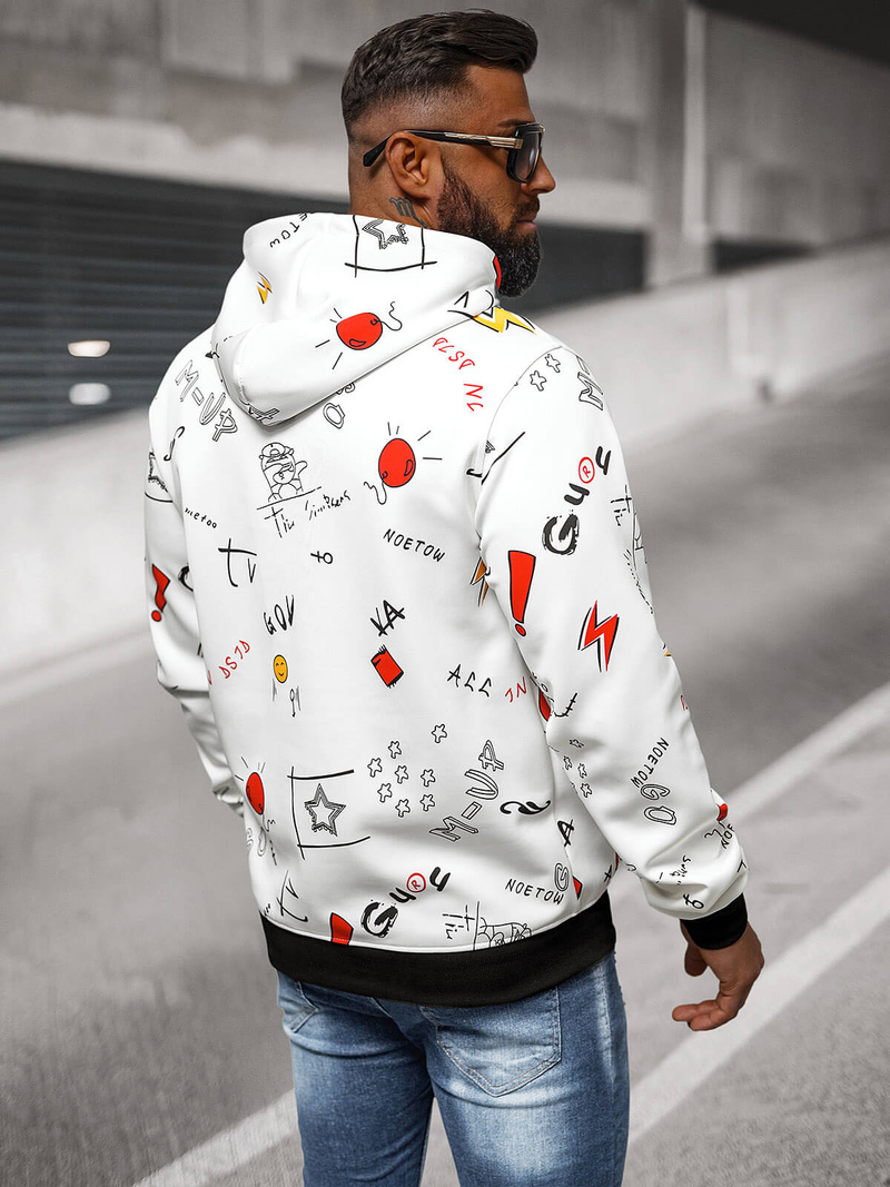 Sudadera de hombre blanca OZONEE JS/8B1223/1