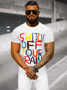 Camiseta de hombre blanca OZONEE O/T125/1Z