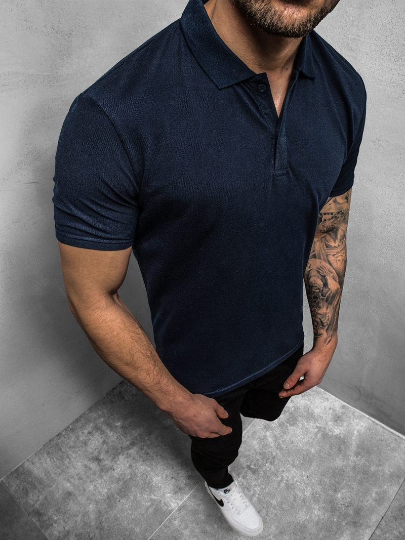 Polo de hombre azul marino OZONEE JS/GD01Z