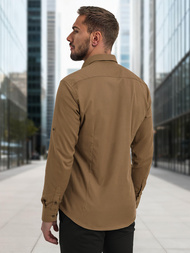 Camisa de hombre marrón OZONEE V/V187