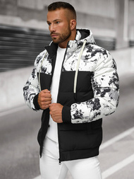 Chaqueta de invierno de hombre blanco-negro OZONEE JS/31M5030/392
