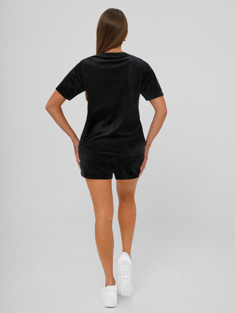 Chándal velour de mujer de negro OZONEE JS/35C1616/3