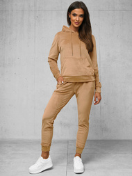 Chándal velour de mujer de beige OZONEE O/8C1175/91Z