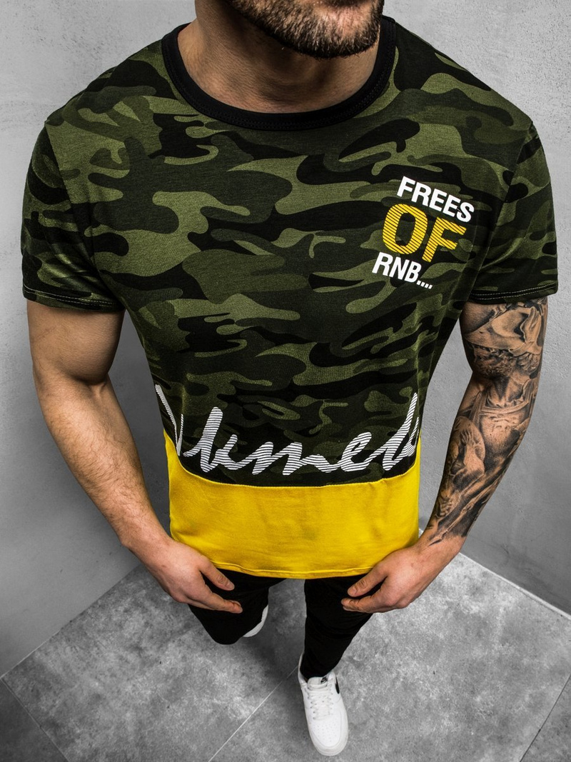 Camiseta de hombre verde OZONEE JS/SS10978Z