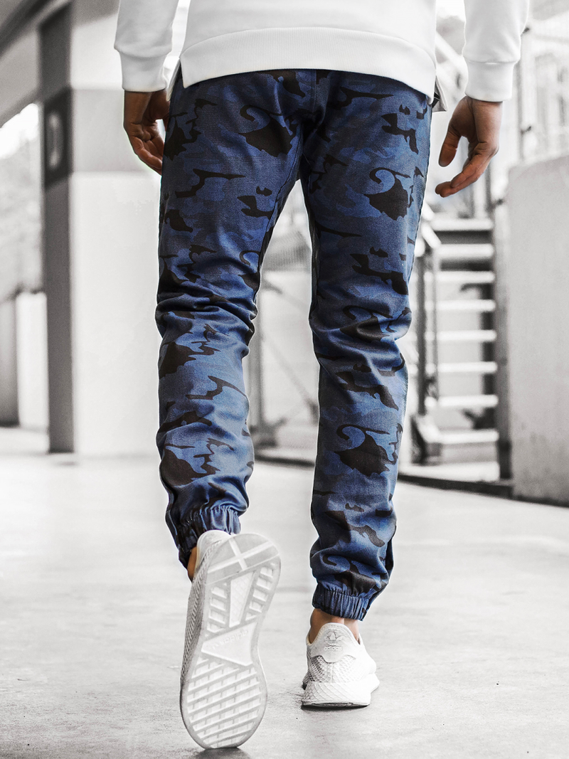 Pantalón chino jogger de hombre azul marino-camuflaje OZONEE A/0952