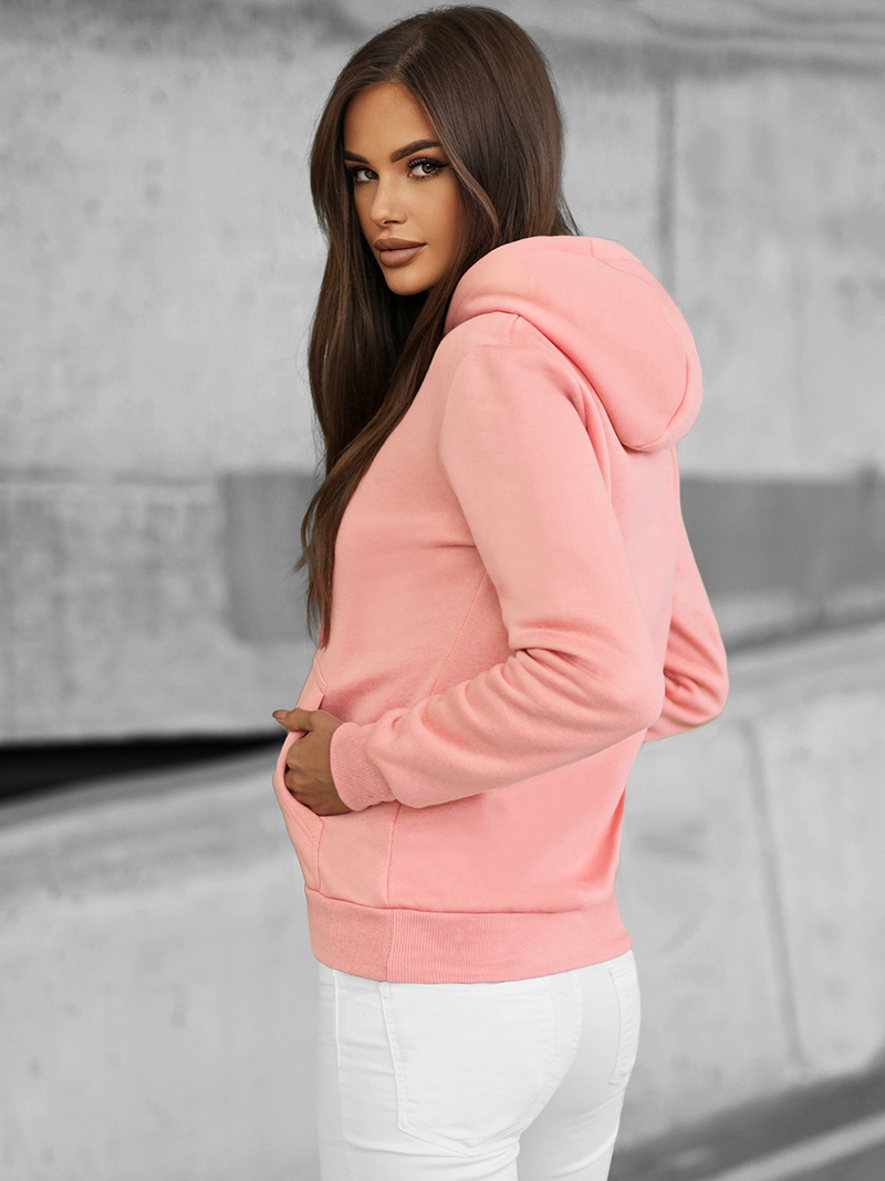 Sudadera de mujer rosa en polvo OZONEE JS/W02Z