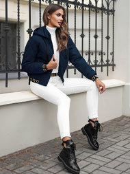 Chaqueta de mujer azul marino OZONEE JS/16M9086/215Z