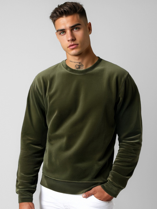 Sudadera velour de hombre caqui OZONEE JS/8B1166/29