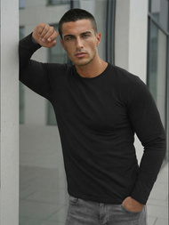 Camiseta de manga larga de hombre negra OZONEE JS/DB71/1