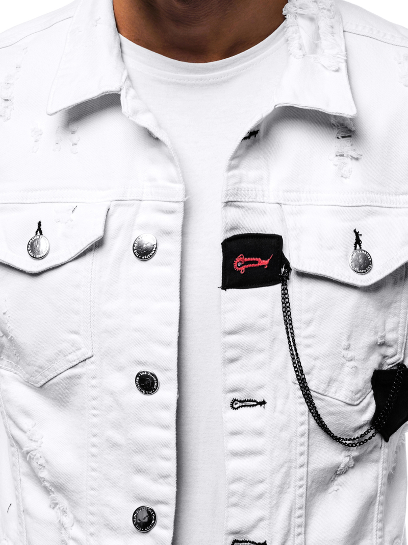 Chaqueta vaquera de hombre blanca OZONEE G/600
