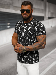 Camiseta de hombre negra OZONEE JS/8T1196/3