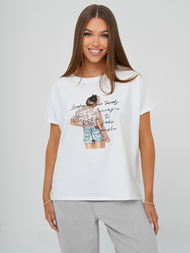Camiseta de mujer blanco OZONEE JS/95T2573/1