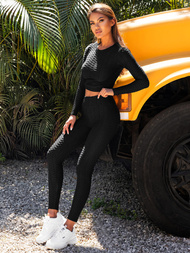 Conjunto de chándal de dos piezas de negro OZONEE O/22060Z