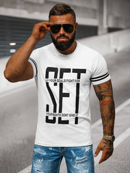 Camiseta de hombre blanca OZONEE O/8T1275/1