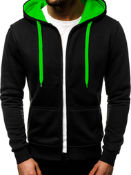 Sudadera de hombre negra-verde OZONEE JS/2013