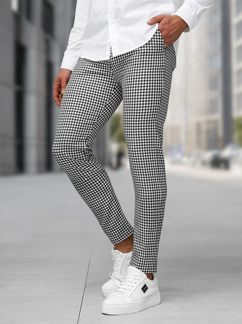 Pantalón de hombre negro-blanco OZONEE DJ/5531Z
