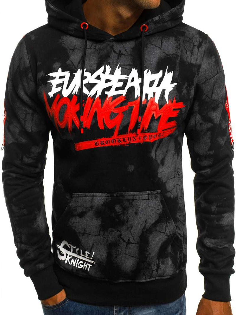 Sudadera de hombre negra OZONEE JS/DD210Z